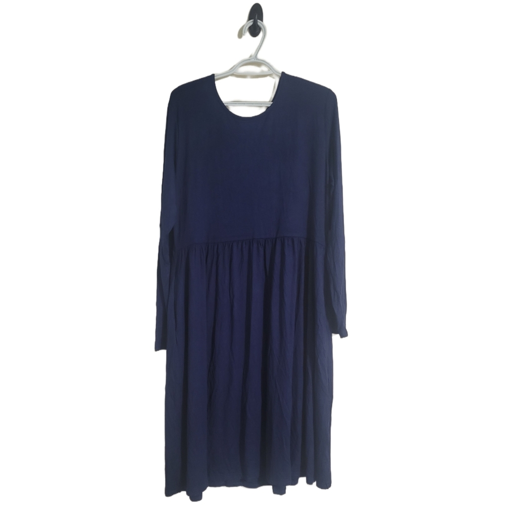 DB Moon Women's Dress 2XL Navy Blue Long Sleeve Loose
